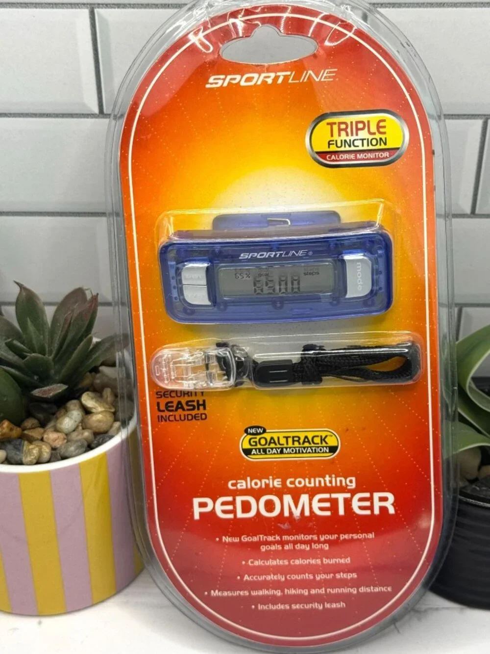 Sportline Calorie Counting Pedometer With GoalTrack & Security Leash Included